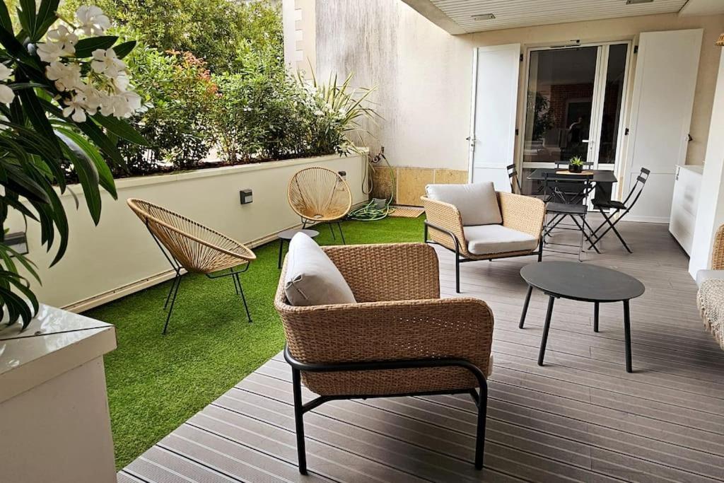 Arcareve - Grand Studio De Standing Avec Terrasse, Jardin Et Acces Direct A La Plage Arcachon Exterior foto